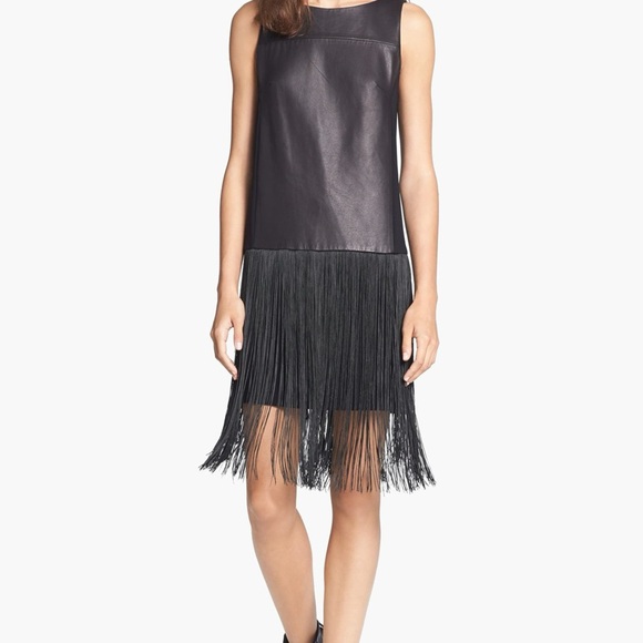 🎉4X HOST PICK🎉 Rag & Bone “Corina” Lambskin Leather Fringe Dress - Picture 2 of 10